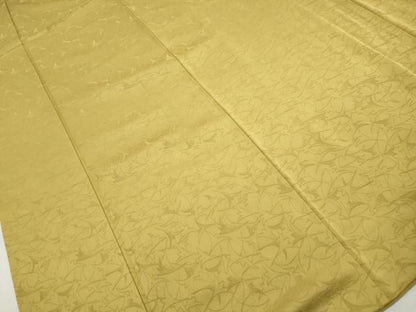 平和屋着物■上質な色無地　銀杏尽くし地紋　芥子色　正絹　逸品　DABJ5238qa