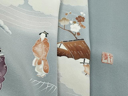 平和屋着物■豪華色留袖　作家物　人物梅松文　暈し染め　正絹　逸品　DABJ5245qa