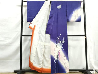 平和屋着物■訪問着　霞草花文　暈し染め　正絹　逸品　DABJ5246qa