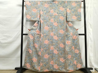 平和屋着物■上質な小紋　抽象花文　正絹　逸品　DABJ5248qa