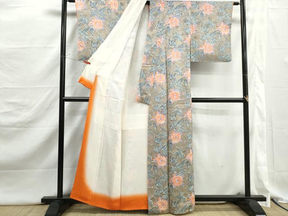 平和屋着物■上質な小紋　抽象花文　正絹　逸品　DABJ5248qa