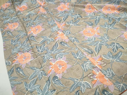 平和屋着物■上質な小紋　抽象花文　正絹　逸品　DABJ5248qa