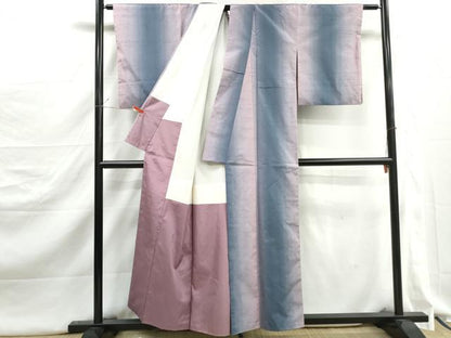 平和屋着物■上質な紬　霞間道　暈し染め　正絹　逸品　DABJ5253qa
