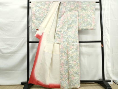 平和屋着物■本場大島紬　7マルキ　若松葉文　正絹　逸品　DABJ5254qa