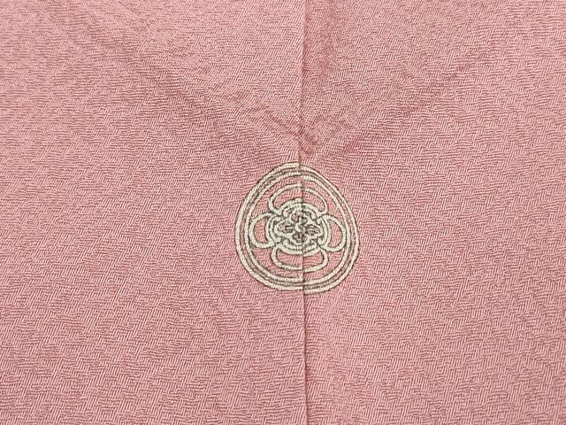 平和屋着物■上質な色無地　霞地紋　珊瑚色　正絹　逸品　DABJ5259qa
