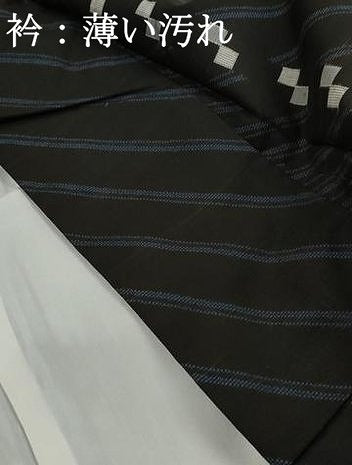 平和屋着物■上質な紬　斜縞文　正絹　逸品　DABJ5261qa
