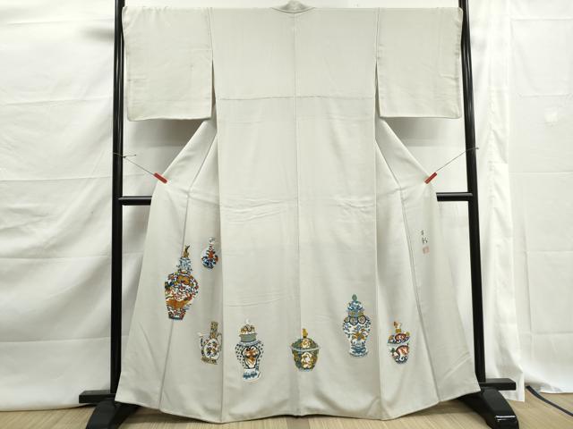 平和屋着物■豪華色留袖　作家物　陶器花鳥文　正絹　逸品　DABJ5262qa