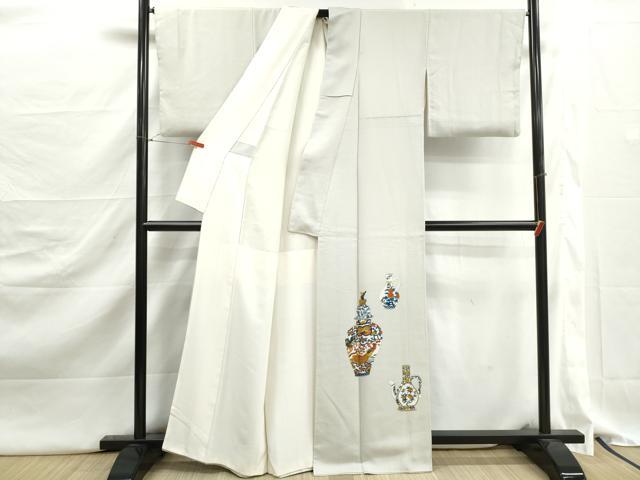 平和屋着物■豪華色留袖　作家物　陶器花鳥文　正絹　逸品　DABJ5262qa