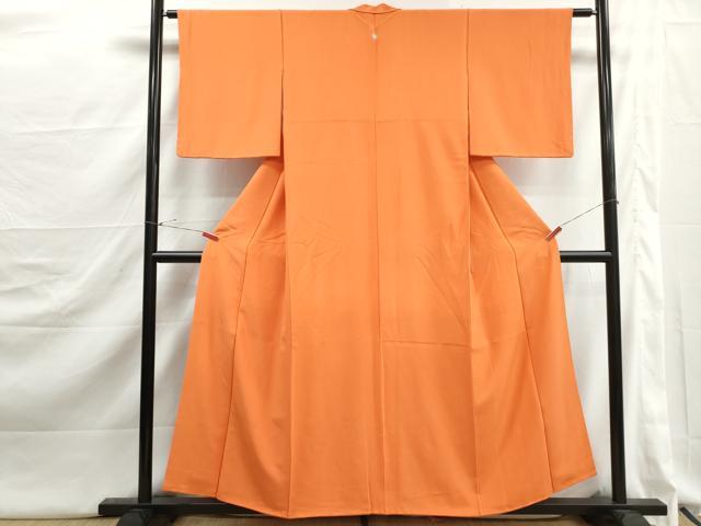 平和屋着物■上質な色無地　照柿色　正絹　逸品　DABJ5264qa