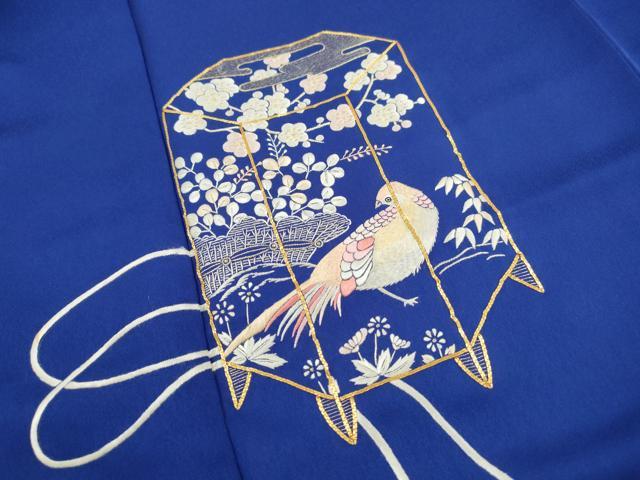 平和屋着物■訪問着　駒刺繍　総刺繍　貝桶花鳥文　金糸　正絹　逸品　DABJ5272qa