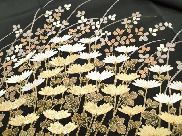 平和屋着物■豪華黒留袖　流水裏菊文　金彩　正絹　逸品　DABJ5277qa