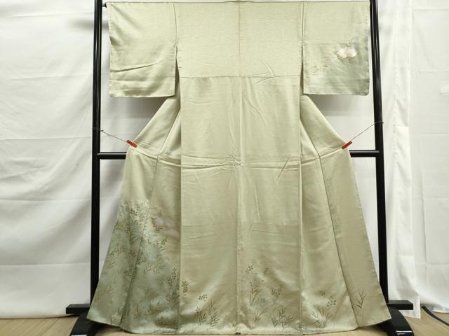 平和屋着物■訪問着　地紙草花文　暈し染め　金銀彩　正絹　逸品　DABJ5279qa