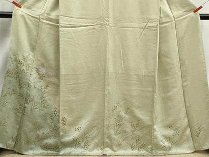 平和屋着物■訪問着　地紙草花文　暈し染め　金銀彩　正絹　逸品　DABJ5279qa