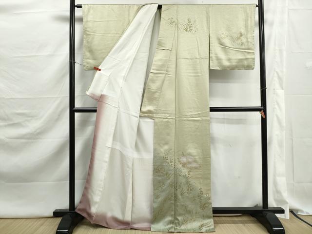 平和屋着物■訪問着　地紙草花文　暈し染め　金銀彩　正絹　逸品　DABJ5279qa
