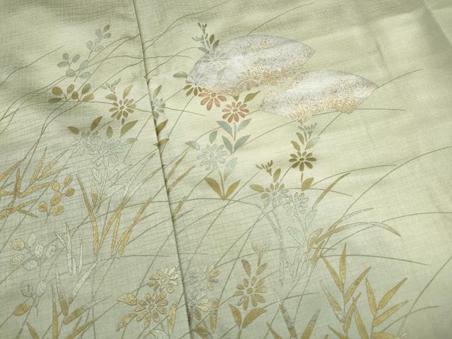 平和屋着物■訪問着　地紙草花文　暈し染め　金銀彩　正絹　逸品　DABJ5279qa
