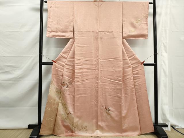 平和屋着物■中国三大刺繍　スワトウ刺繍　汕頭刺繍　訪問着　枝花文　藤花房　暈し染め　金銀彩　正絹　逸品　DABJ5282qa