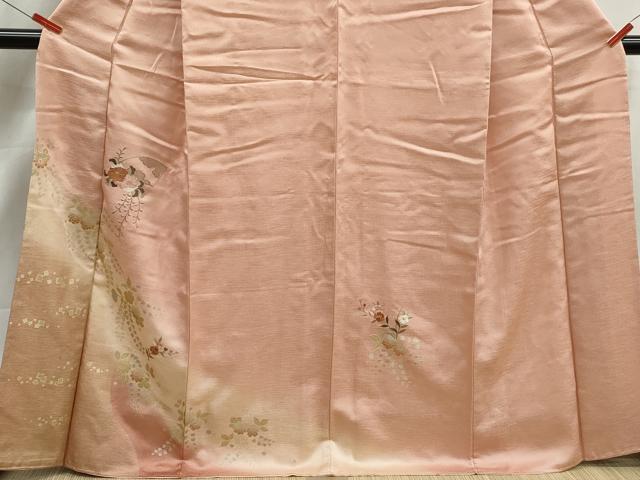 平和屋着物■中国三大刺繍　スワトウ刺繍　汕頭刺繍　訪問着　枝花文　藤花房　暈し染め　金銀彩　正絹　逸品　DABJ5282qa