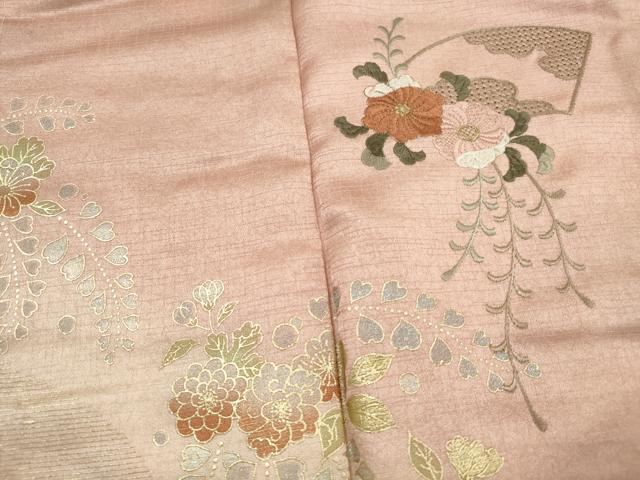 平和屋着物■中国三大刺繍　スワトウ刺繍　汕頭刺繍　訪問着　枝花文　藤花房　暈し染め　金銀彩　正絹　逸品　DABJ5282qa