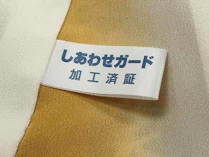 平和屋着物■上質な小紋　型染め　流水花文　鬼しぼ縮緬　正絹　逸品　DABJ5285qa