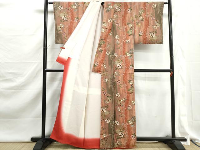 平和屋着物■上質な小紋　舞花間道　金彩　正絹　逸品　DABJ5286qa