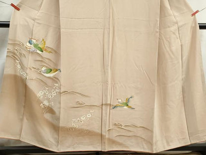 平和屋着物■訪問着　流水鴛鴦花文　暈し染め　金彩　正絹　逸品　DABJ5290qa