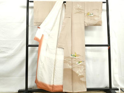 平和屋着物■訪問着　流水鴛鴦花文　暈し染め　金彩　正絹　逸品　DABJ5290qa