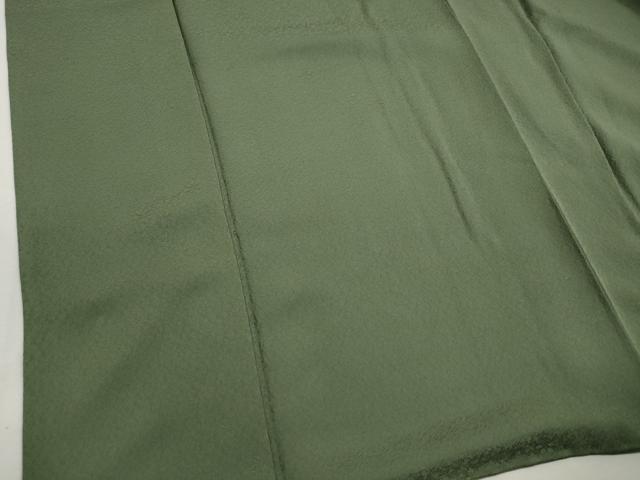 平和屋着物■上質な色無地　舞花地紋　老竹色　正絹　逸品　DABJ5291qa