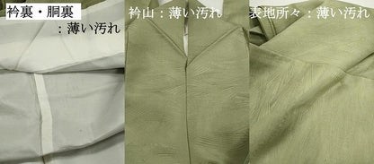 平和屋着物■上質な色無地　立波地紋　若葉色　正絹　逸品　DABJ5293qa