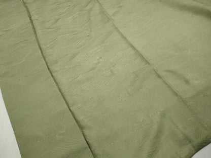 平和屋着物■上質な色無地　立波地紋　若葉色　正絹　逸品　DABJ5293qa