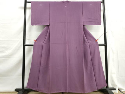 平和屋着物■上質な色無地　二藍色　正絹　逸品　DABJ5297qa