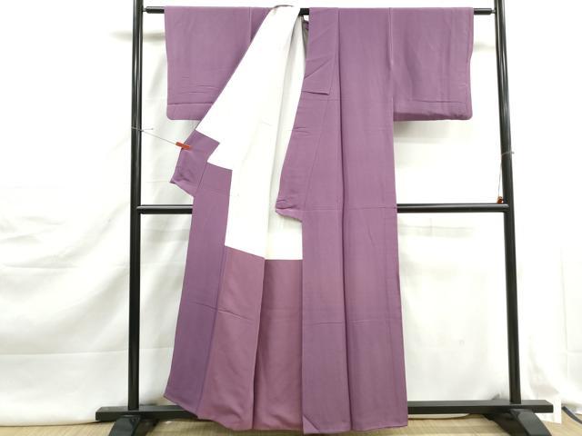 平和屋着物■上質な色無地　二藍色　正絹　逸品　DABJ5297qa