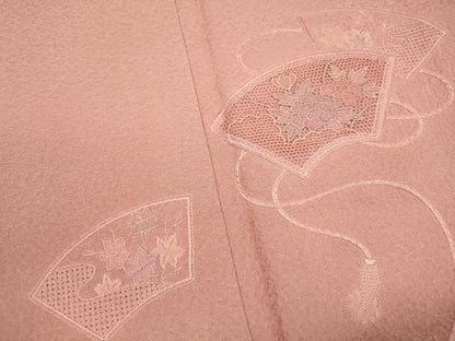 平和屋着物■中国三大刺繍　スワトウ刺繍　汕頭刺繍　総刺繍　訪問着　地紙花文　暈し染め　正絹　逸品　DABJ5298qa