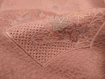 平和屋着物■中国三大刺繍　スワトウ刺繍　汕頭刺繍　総刺繍　訪問着　地紙花文　暈し染め　正絹　逸品　DABJ5298qa