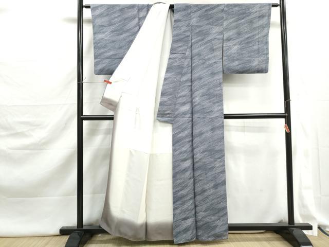 平和屋着物■上質な小紋　斜縞文　正絹　逸品　DABJ5305qa