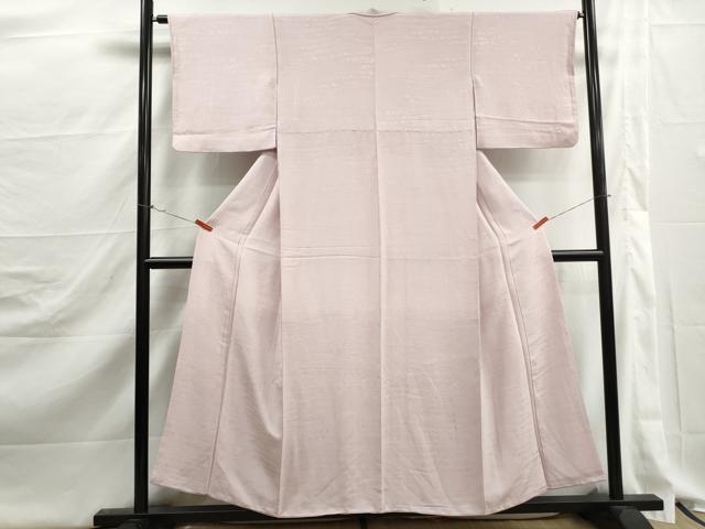 平和屋着物■上質な色無地　流水地紋　灰桜色　正絹　逸品　DABJ5308qa