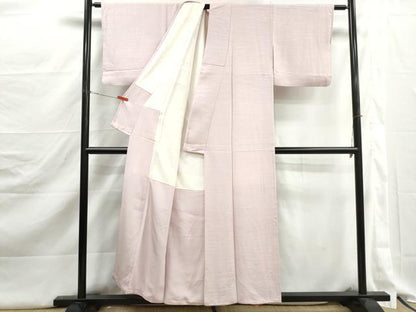平和屋着物■上質な色無地　流水地紋　灰桜色　正絹　逸品　DABJ5308qa