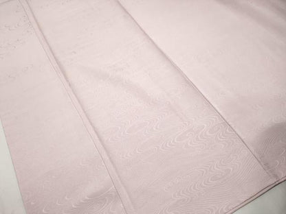 平和屋着物■上質な色無地　流水地紋　灰桜色　正絹　逸品　DABJ5308qa