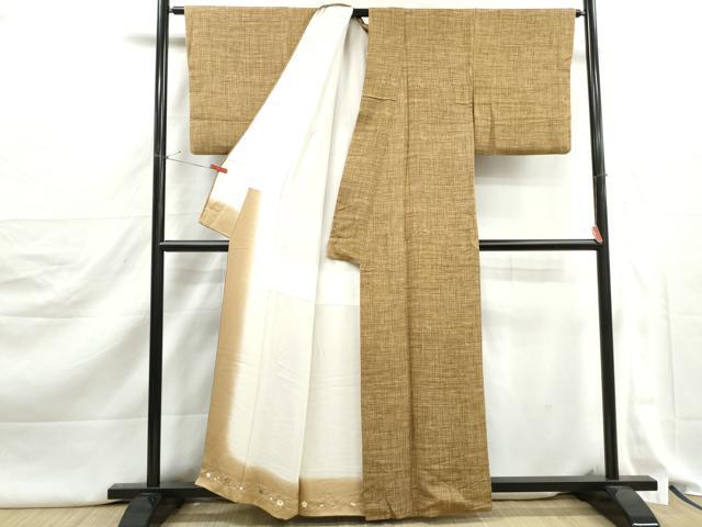 平和屋着物■上質な小紋　格子文　正絹　逸品　DABJ5313qa