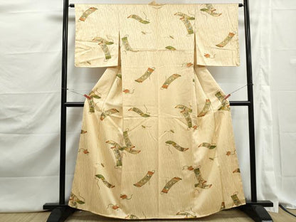 平和屋着物■上質な小紋　絵巻文　金彩　正絹　逸品　DABJ5314qa