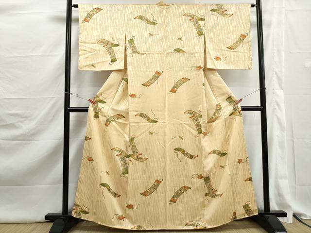 平和屋着物■上質な小紋　絵巻文　金彩　正絹　逸品　DABJ5314qa
