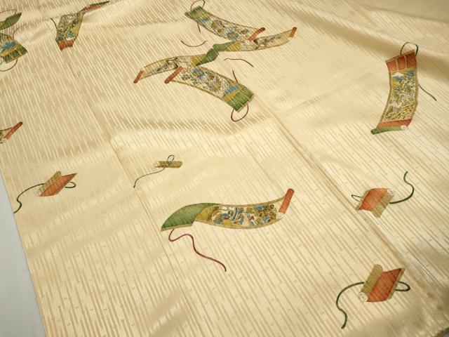 平和屋着物■上質な小紋　絵巻文　金彩　正絹　逸品　DABJ5314qa
