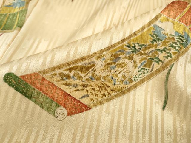 平和屋着物■上質な小紋　絵巻文　金彩　正絹　逸品　DABJ5314qa