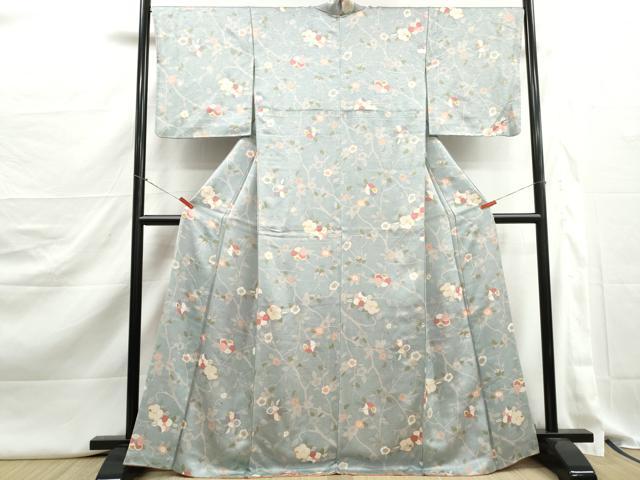 平和屋着物■上質な小紋　枝花文　金彩　正絹　逸品　DABJ5316qa