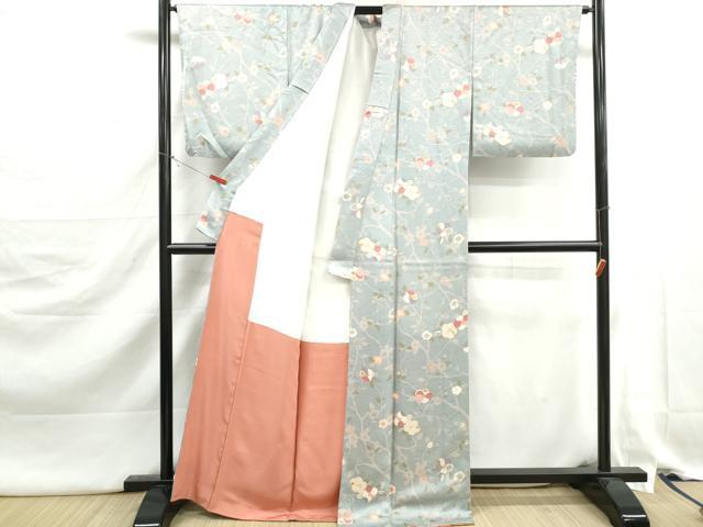 平和屋着物■上質な小紋　枝花文　金彩　正絹　逸品　DABJ5316qa