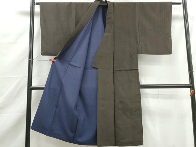 平和屋着物■男性　紬　間道　正絹　逸品　DABJ5319qa