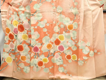 平和屋着物■豪華振袖　駒刺繍　枝梅文　暈し染め　金彩　正絹　逸品　DABJ5322qa
