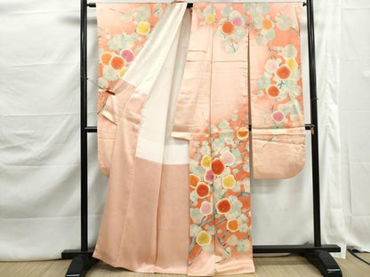 平和屋着物■豪華振袖　駒刺繍　枝梅文　暈し染め　金彩　正絹　逸品　DABJ5322qa