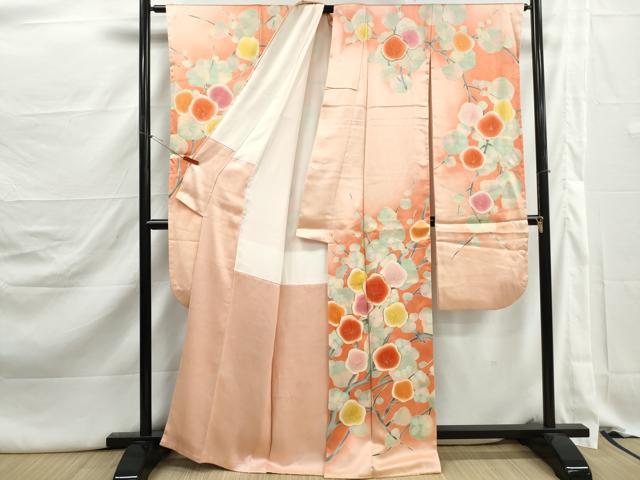 平和屋着物■豪華振袖　駒刺繍　枝梅文　暈し染め　金彩　正絹　逸品　DABJ5322qa