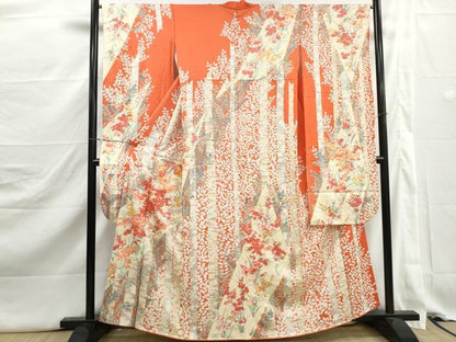 平和屋着物■豪華振袖　駒刺繍　枝花間道　金彩　正絹　逸品　DABJ5327qa