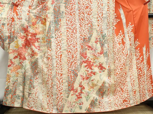 平和屋着物■豪華振袖　駒刺繍　枝花間道　金彩　正絹　逸品　DABJ5327qa